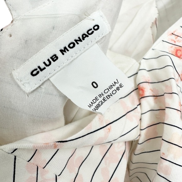 New CLUB MONACO Dress Portiana Pattern Dress Striped Floral - Picture 9 of 10